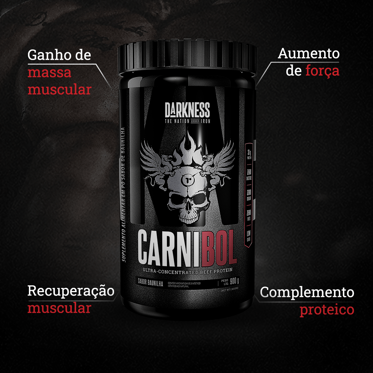 Carnibol Darkness – Proteína de Carne (900g)