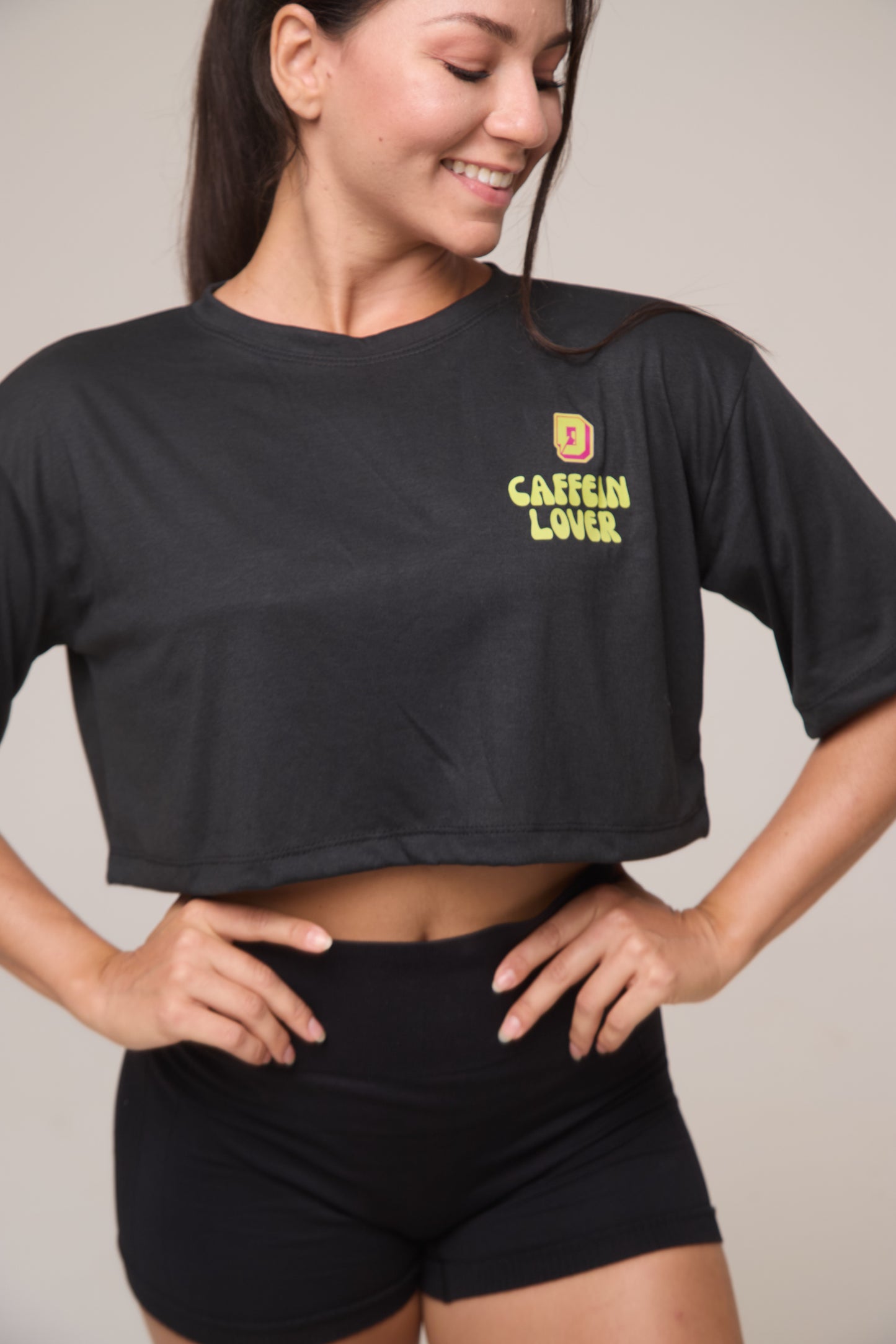 Cropped Oversized '⁠⁠Caffein Lover'