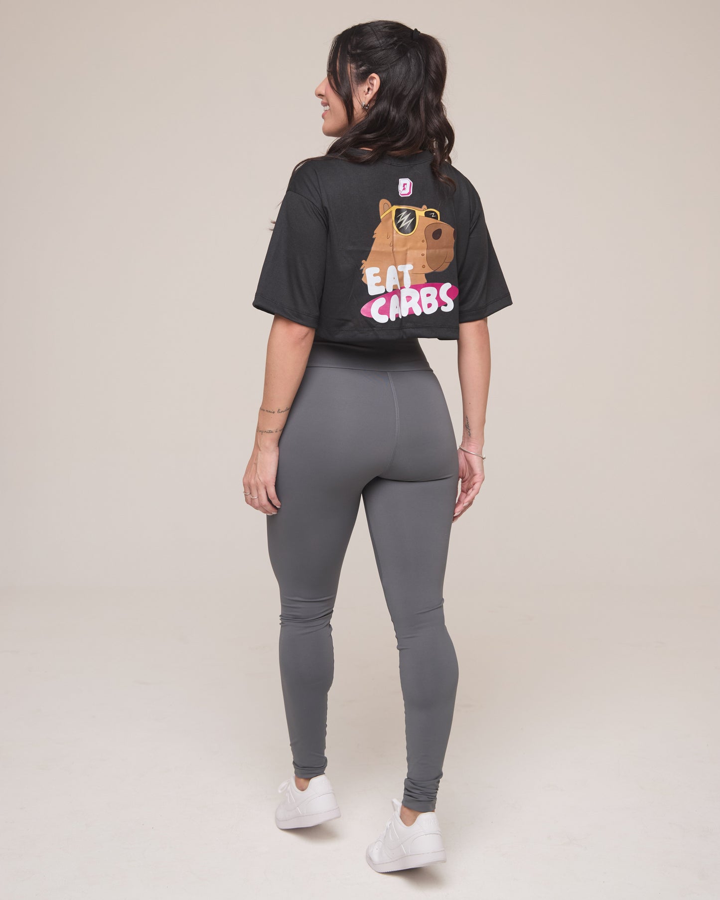 Cropped Oversized 'Eat Carbs'