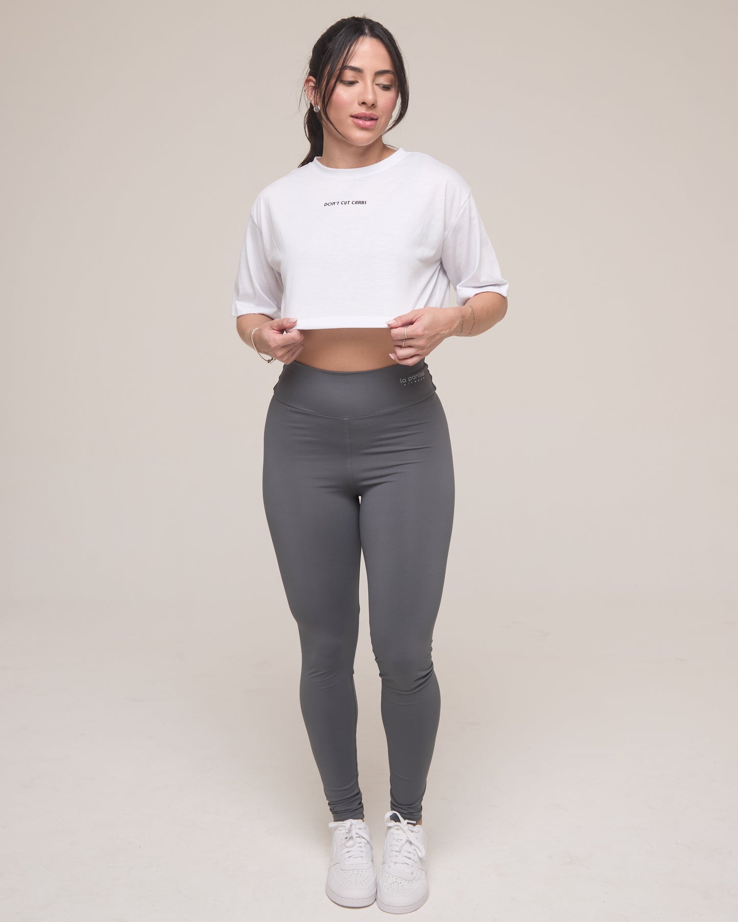 Cropped Oversized 'Eat Carbs'