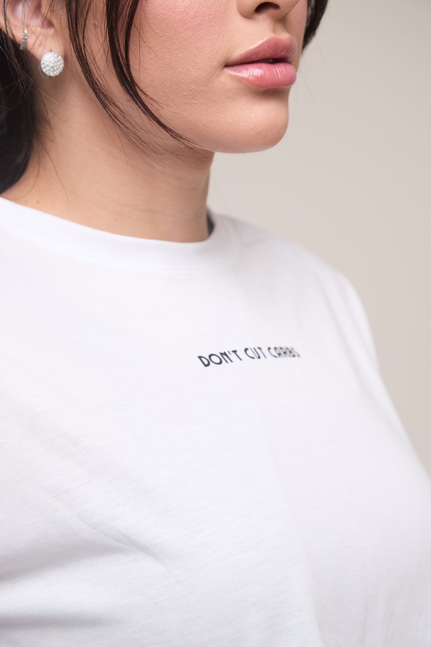 Cropped Oversized 'Eat Carbs'