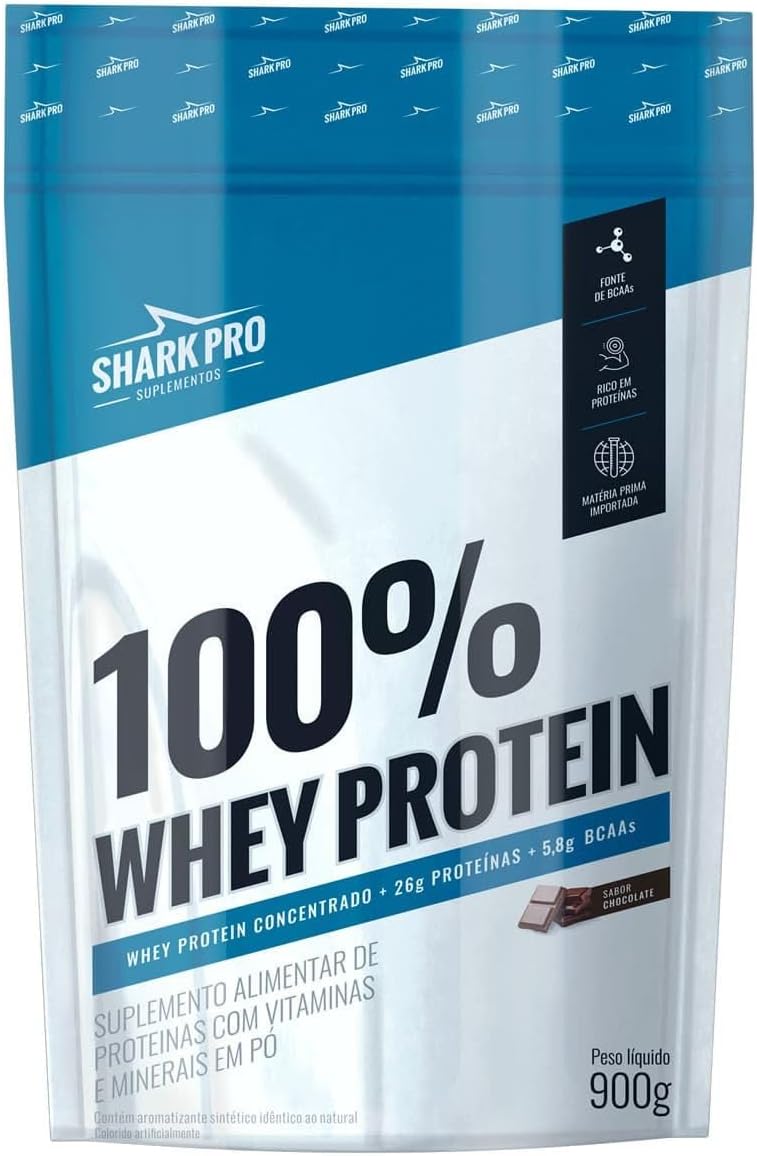 100% Whey Protein - 900g Refil Chocolate - Shark Pro