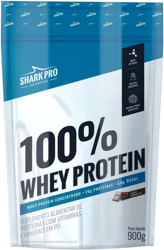 100% Whey Protein - 900g Refil Chocolate - Shark Pro