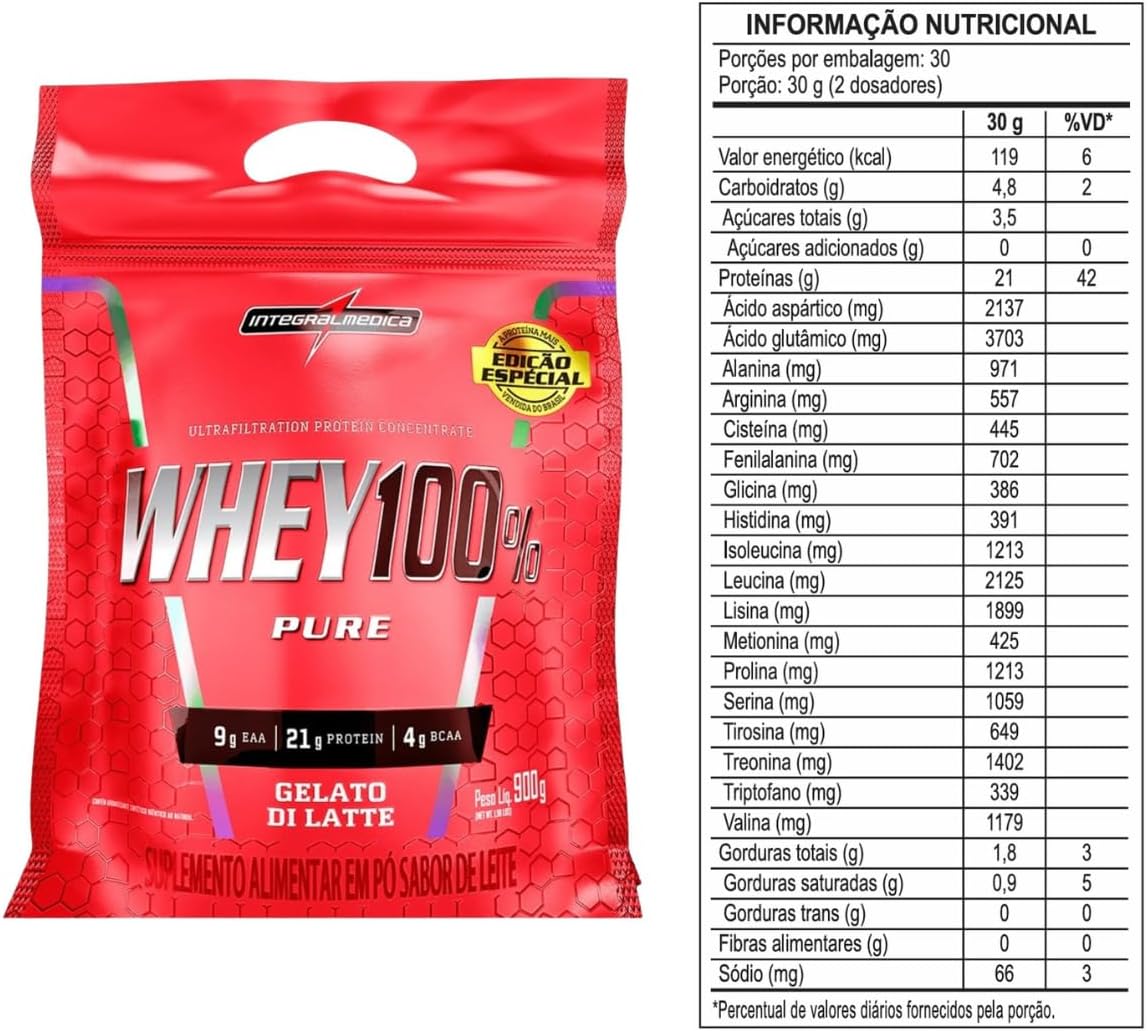 Whey 100% Pure 900g Refil - Integralmedica